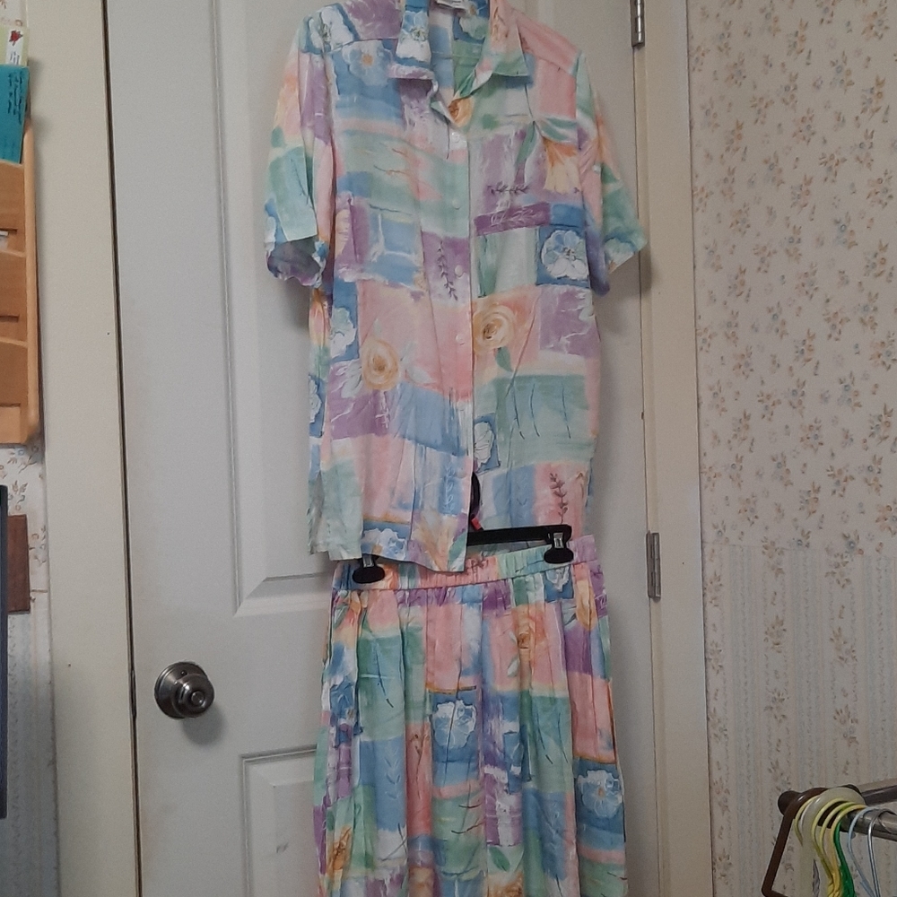 Two piece, top with matching skirt